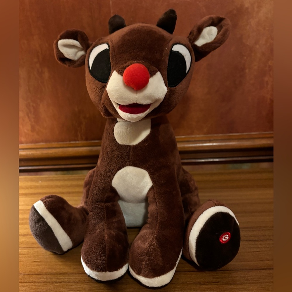 VTG Rudolph The Red Nosed Reindeer Singing Animated Plush Gemmy Moving Ears-12”
